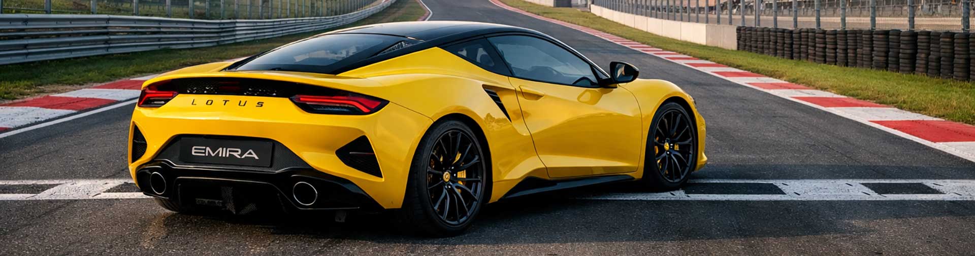 A Lous sports car on a racetrack